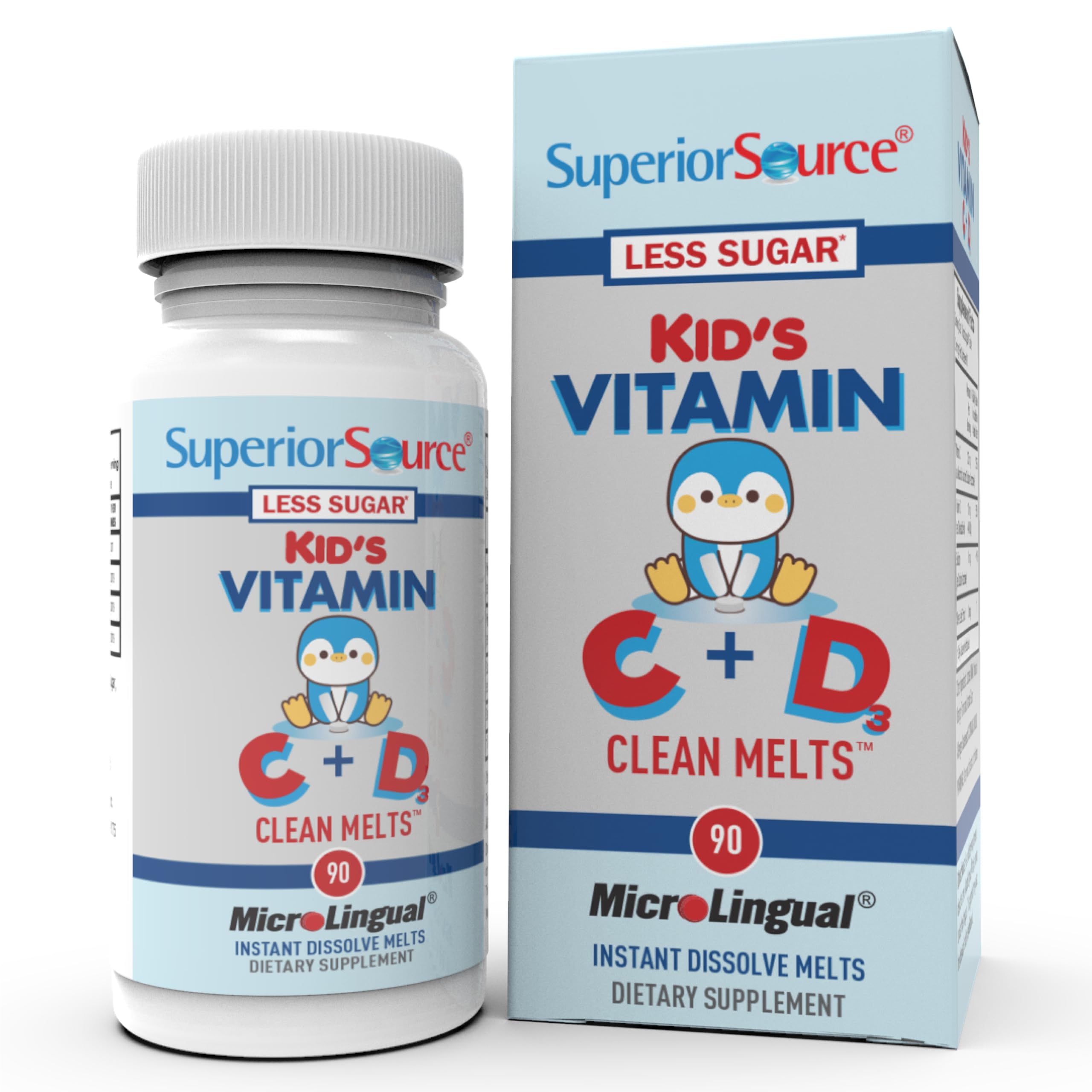 Front view of Superior Source Kid's C and D3 Clean Melts bottle