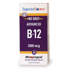 Superior Source NO SHOT Advanced B-12 2000 mcg packaging and bottle