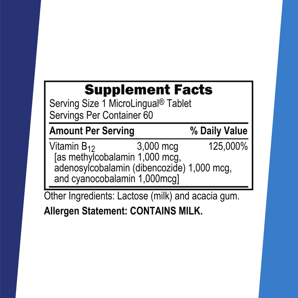 Sublingual B12 dissolving on the tongue