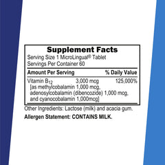 Sublingual B12 dissolving on the tongue