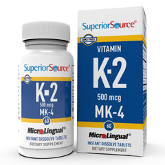 Superior Source Vitamin K2 500 mcg MK-4 bottle on white background