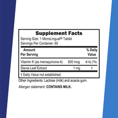 MK-4 Vitamin K2 tablet dissolving under tongue