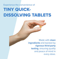 Close-up of a MicroLingual B complex tablet