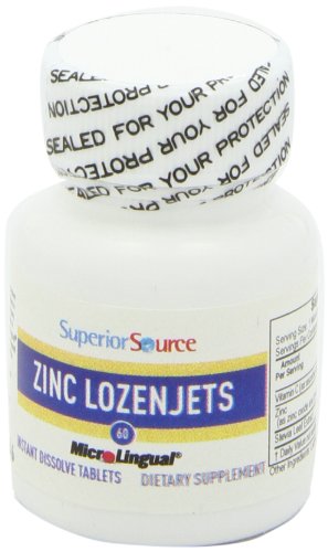60-count Zinc Lozenjets packaging and bottle