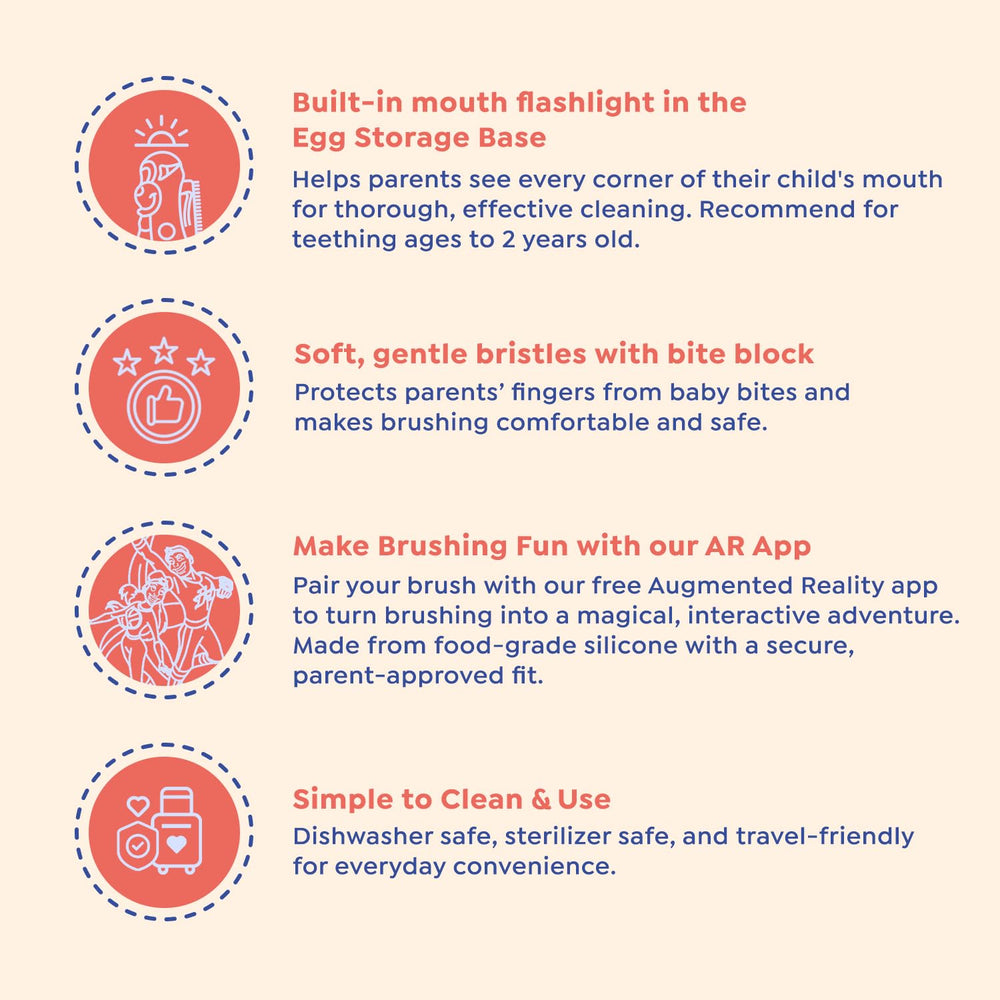 Built-in bite block for safer brushing