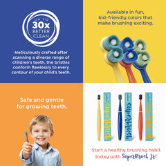 Color variants: Sunshine Smiles, Bluetooth, and Orange A-peel on the brush head