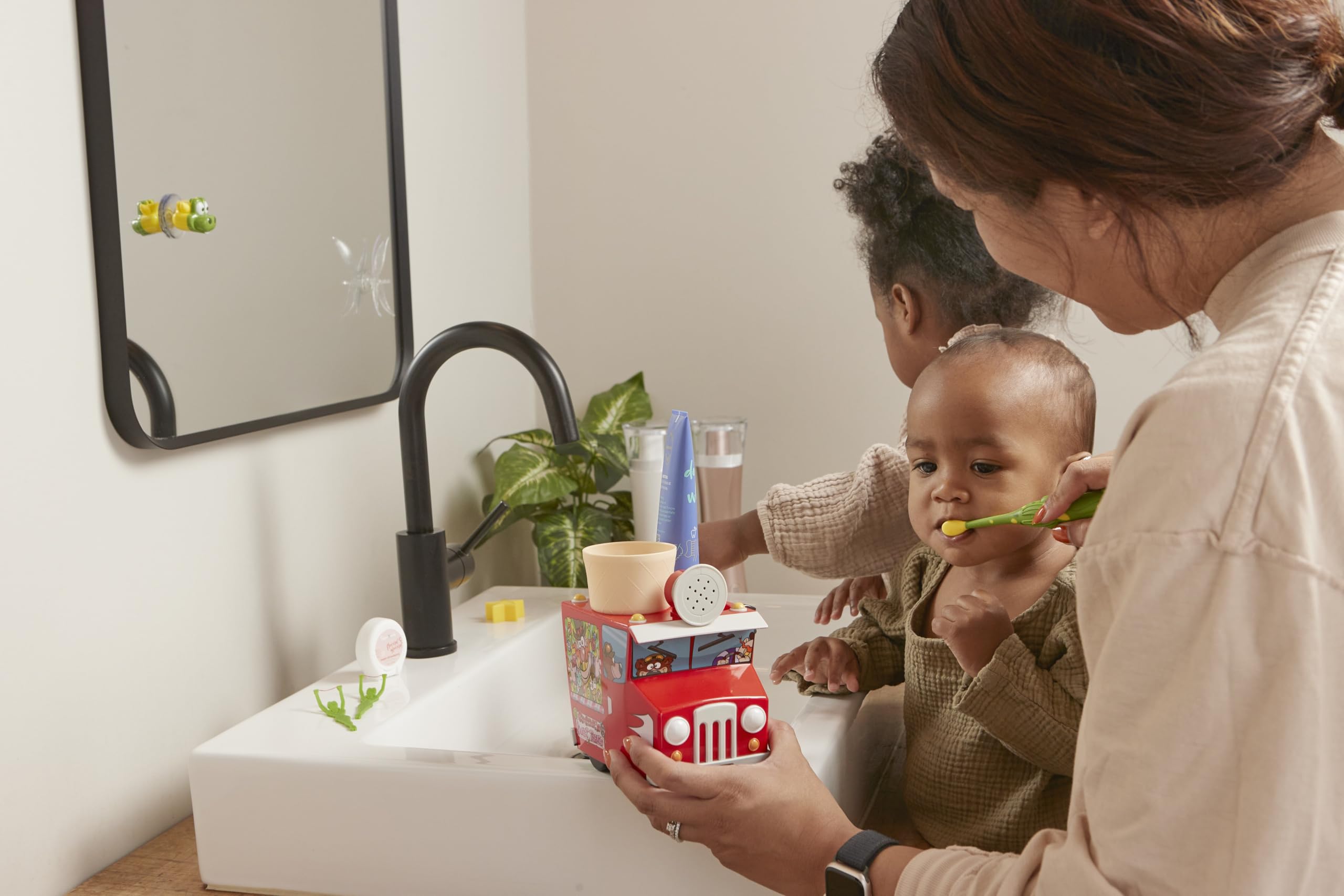 Toothbrush with hygienic suction cup stand for upright storage
