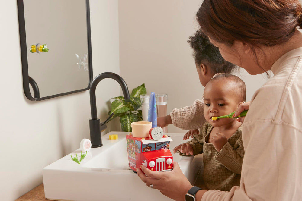 Toothbrush with hygienic suction cup stand for upright storage