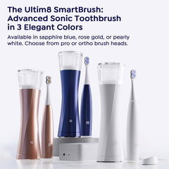 Compartment arrangement inside the SmartCase for Ultim8 SmartBrush, toothpaste, and floss.