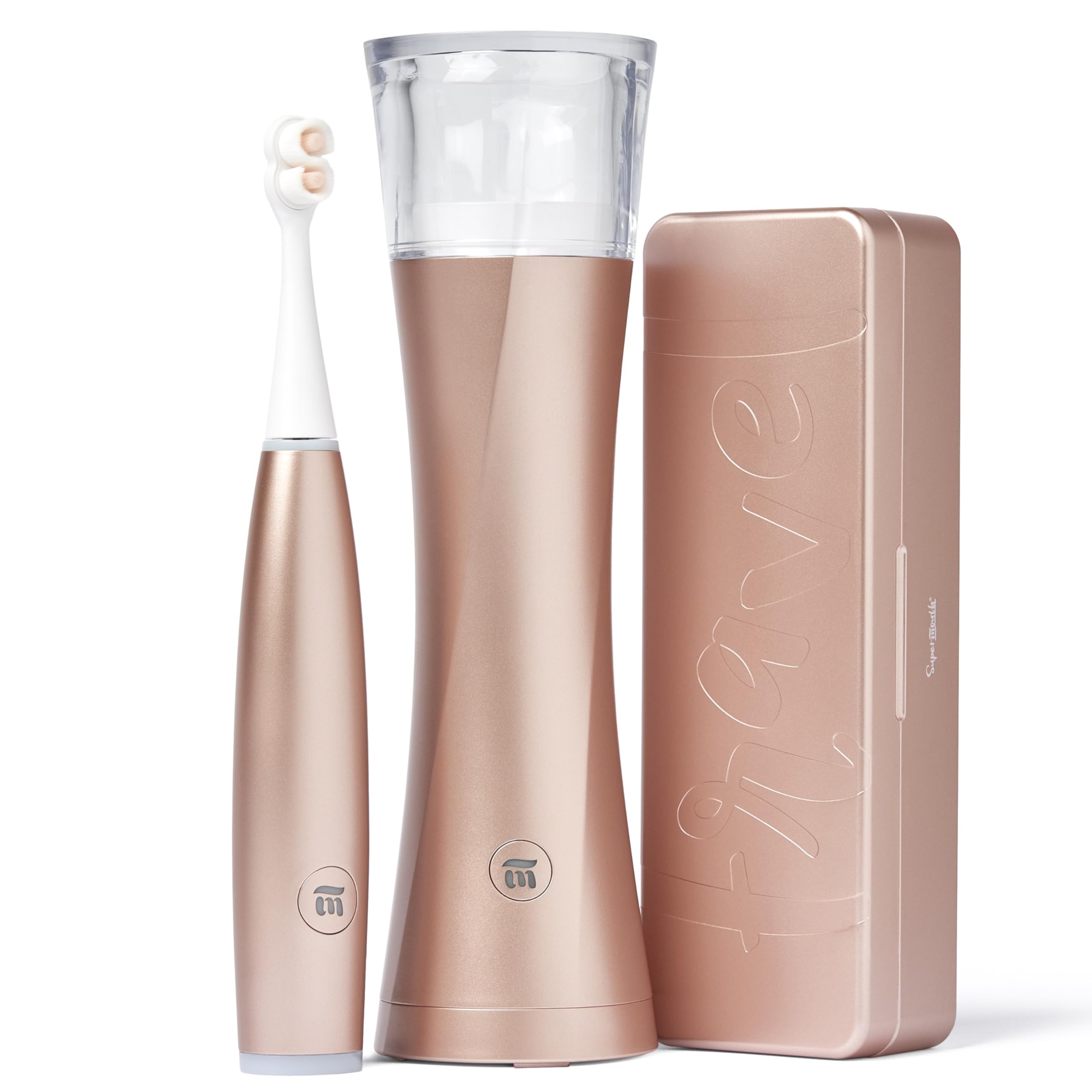 Close-up of SuperMouth ULTIM8 Rose Gold SmartBrush