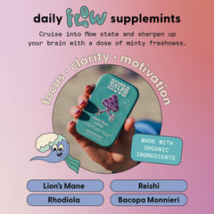 Close-up of Lion's Mane and Reishi mushrooms used in SuppleMint