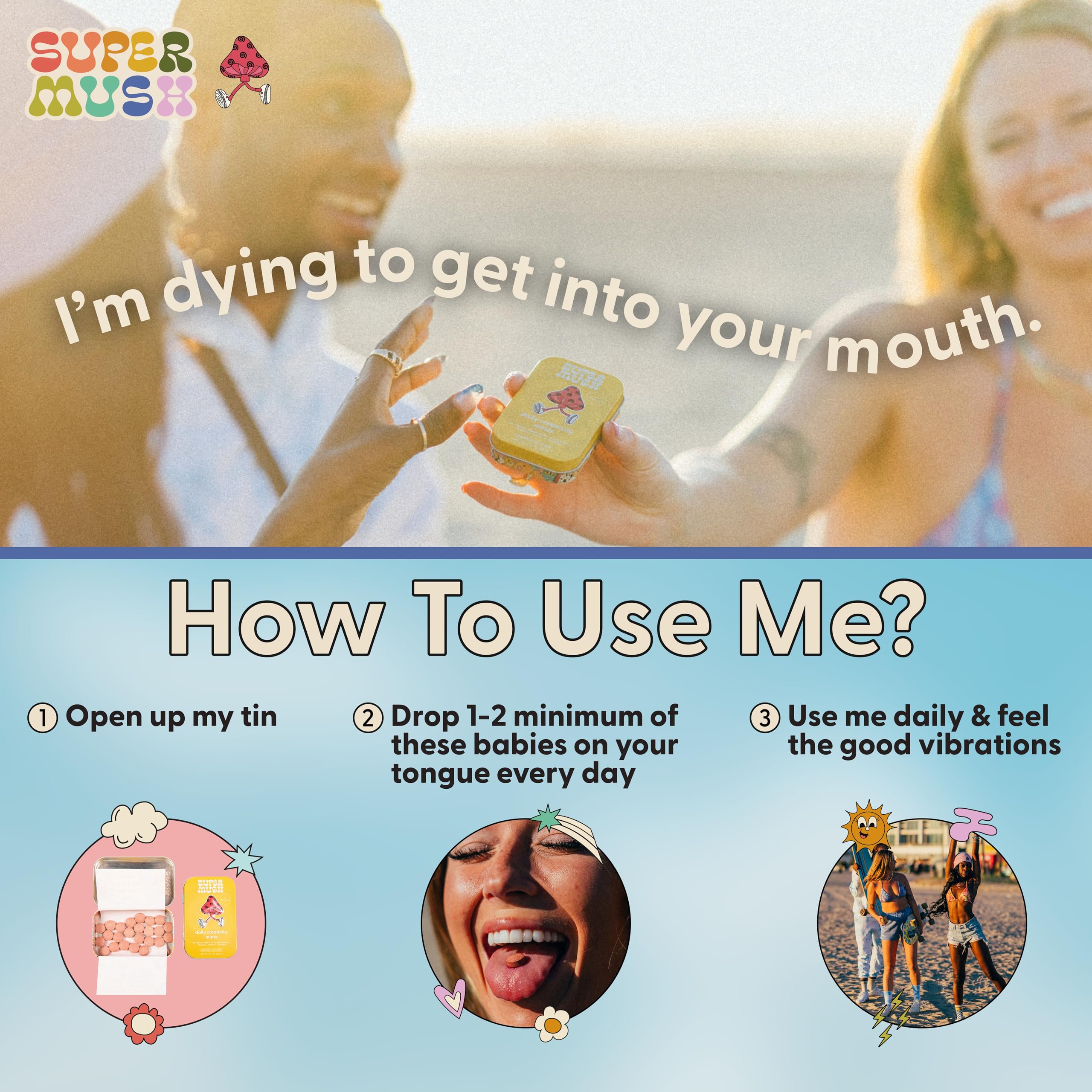 Ingredients list for SuperMush SuppleMint