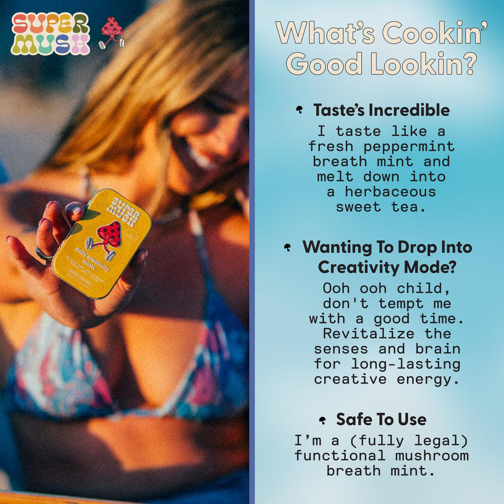 SuperMush SuppleMint packaging with label visible