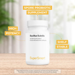 Bacillus subtilis label on Supersmart bottle