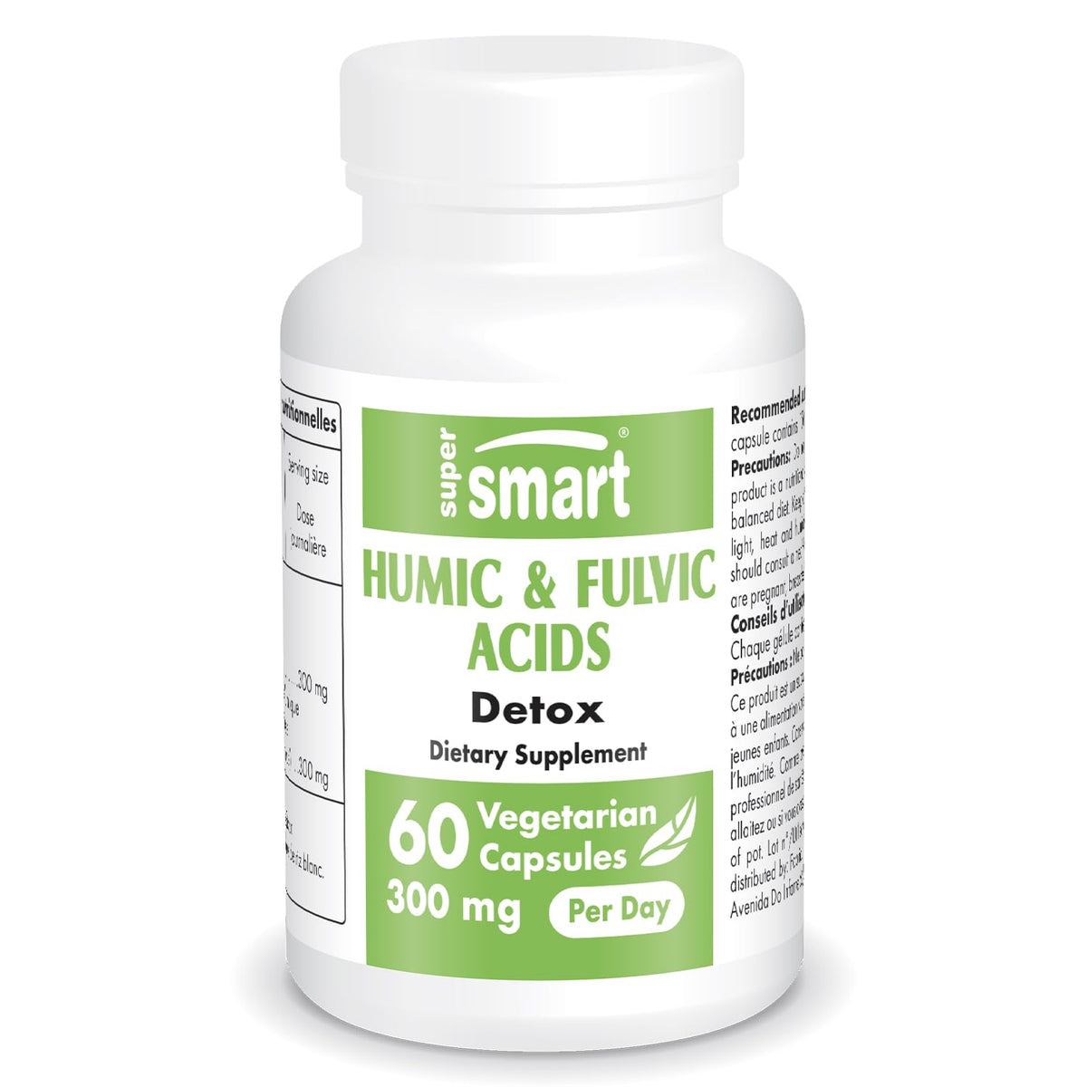 Bottle of Supersmart Humic & Fulvic Acid supplement with 60 vegetarian capsules
