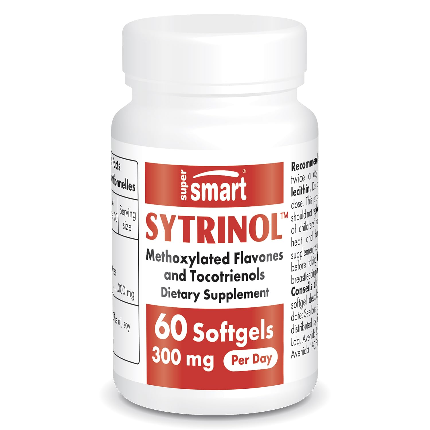 Bottle of Supersmart Sytrinol 300mg/day softgels
