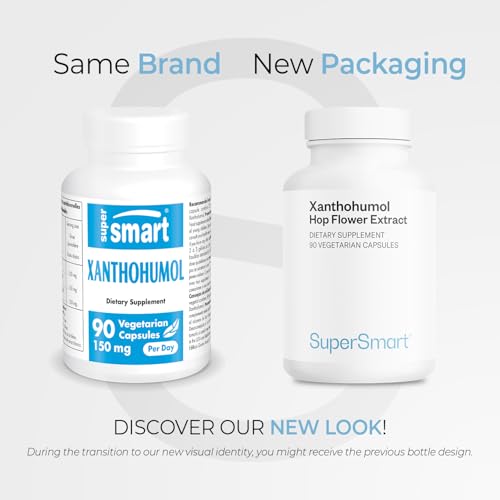 Back label of Supersmart Xanthohumol bottle with supplement facts