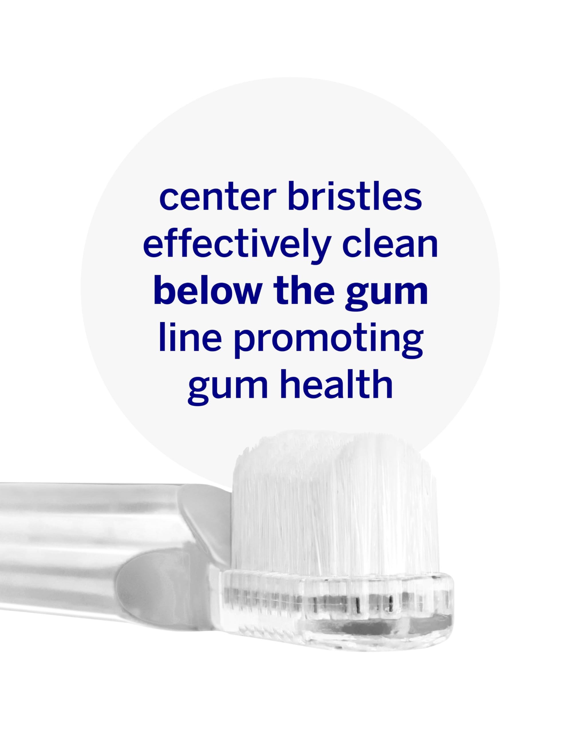 Ergonomic lucite handle of Supersmile toothbrush