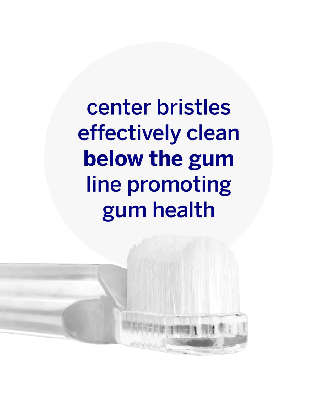 Ergonomic lucite handle of Supersmile toothbrush