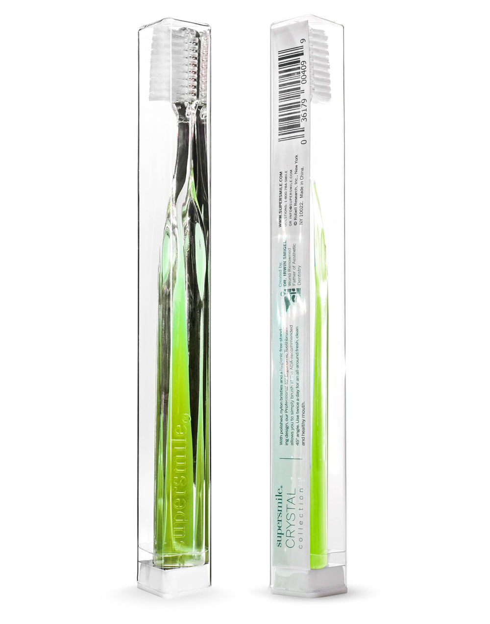 Close-up of ergonomic lucite handle