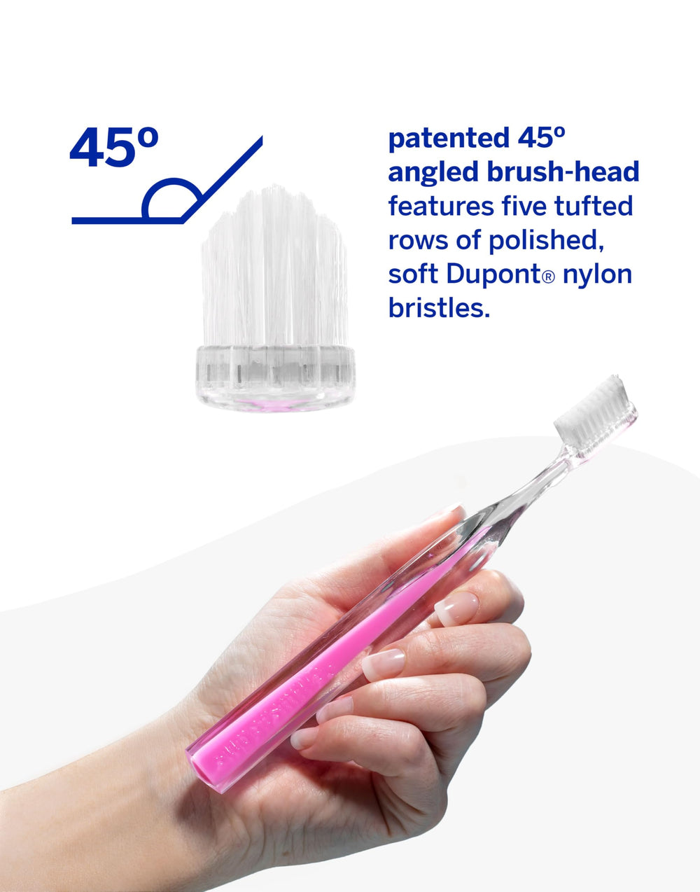 Side view of Supersmile Crystal Toothbrush Pink Diamond