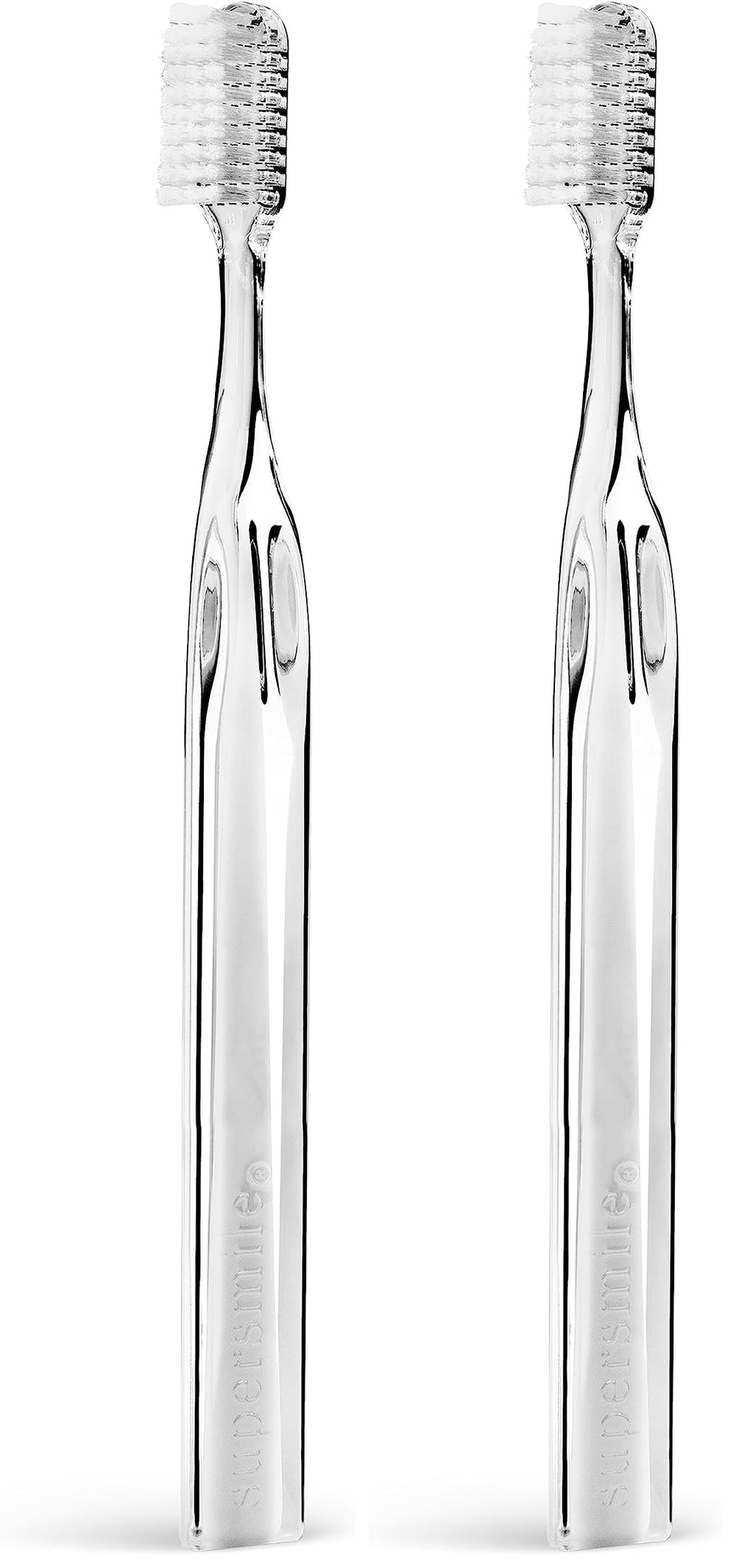 Supersmile Crystal Collection toothbrush with white coral color and 45° angled head