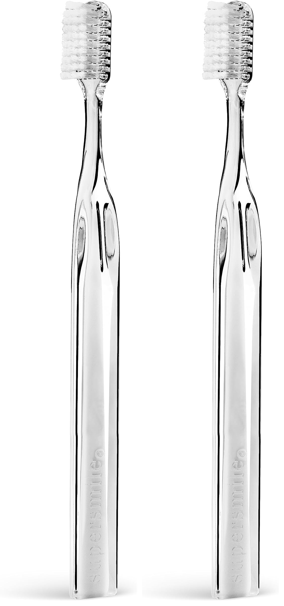 Supersmile Crystal Collection toothbrush with white coral color and 45° angled head