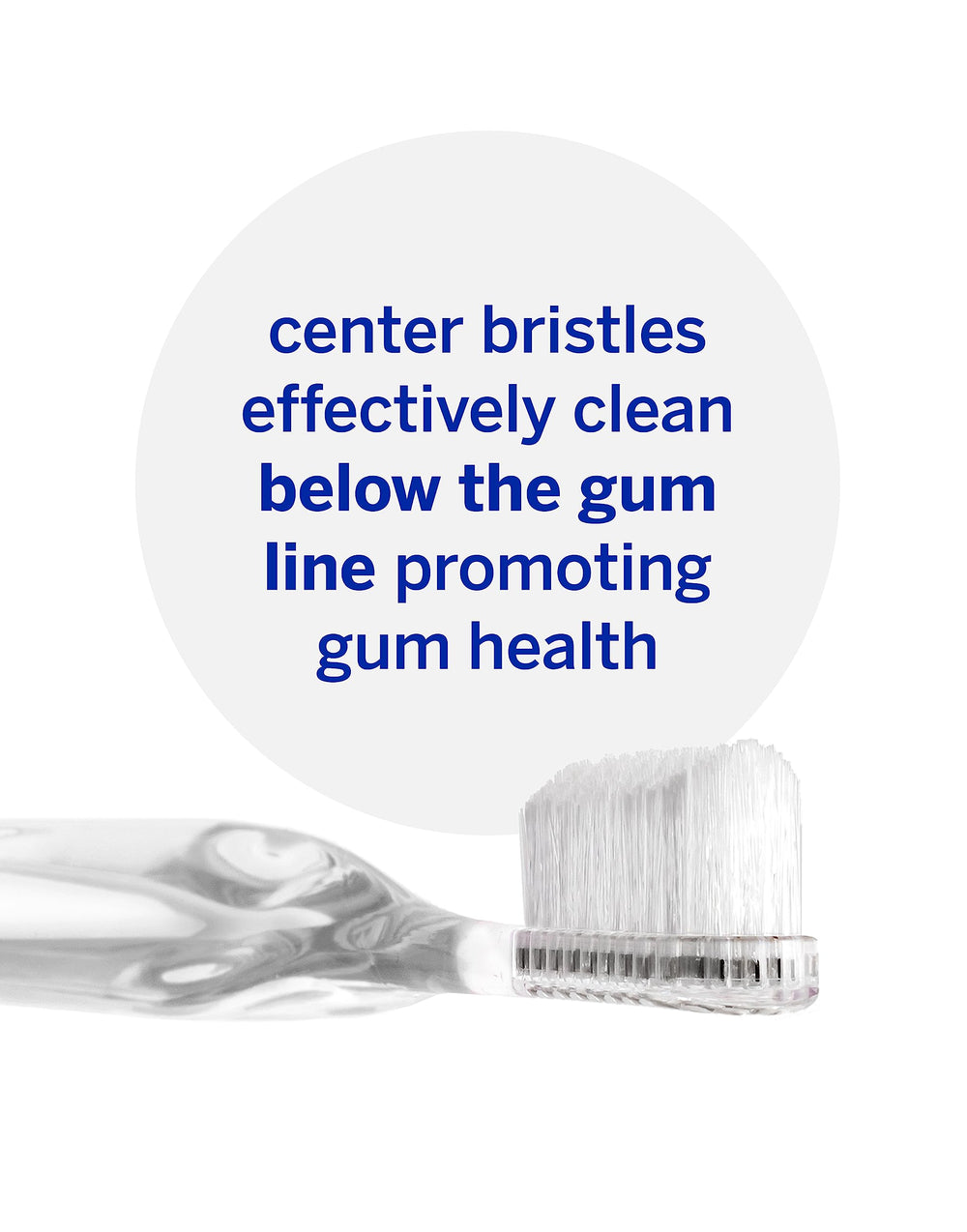 Toothbrush head designed to reach below the gum line