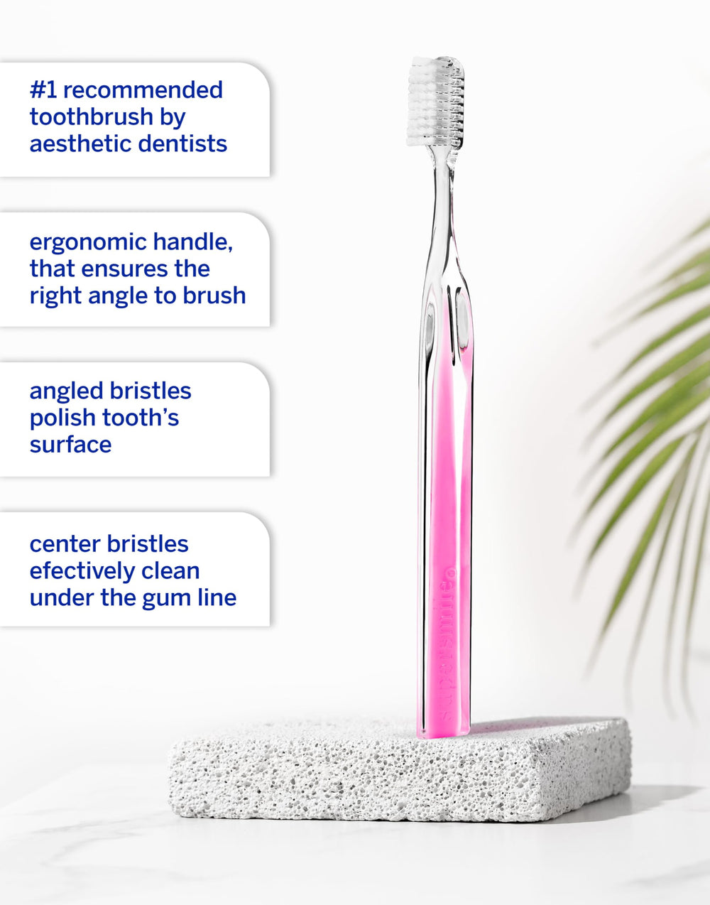Pack of 2 Supersmile Crystal Collection toothbrushes in white coral