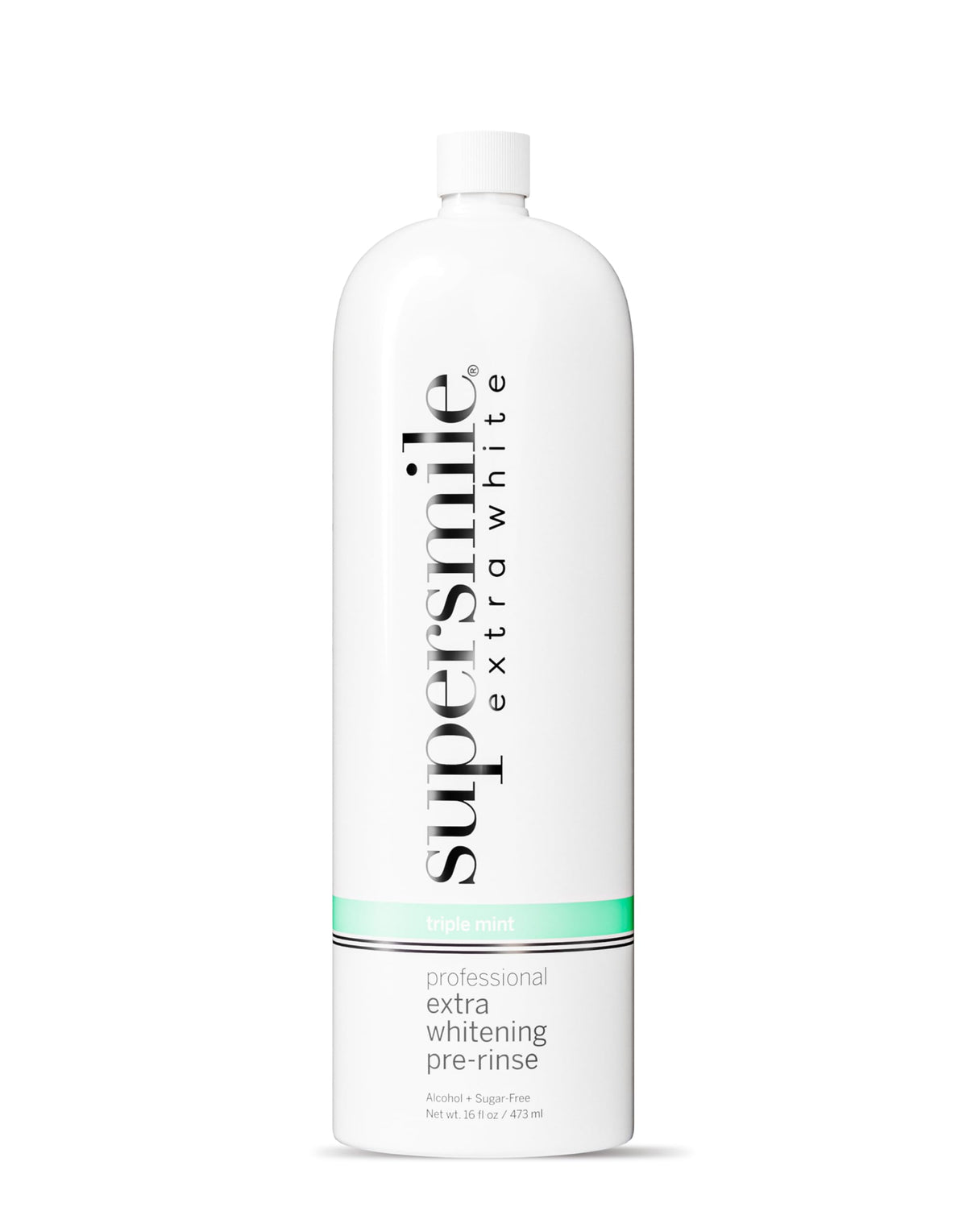 Front view of Supersmile Extra Whitening Pre-Rinse bottle