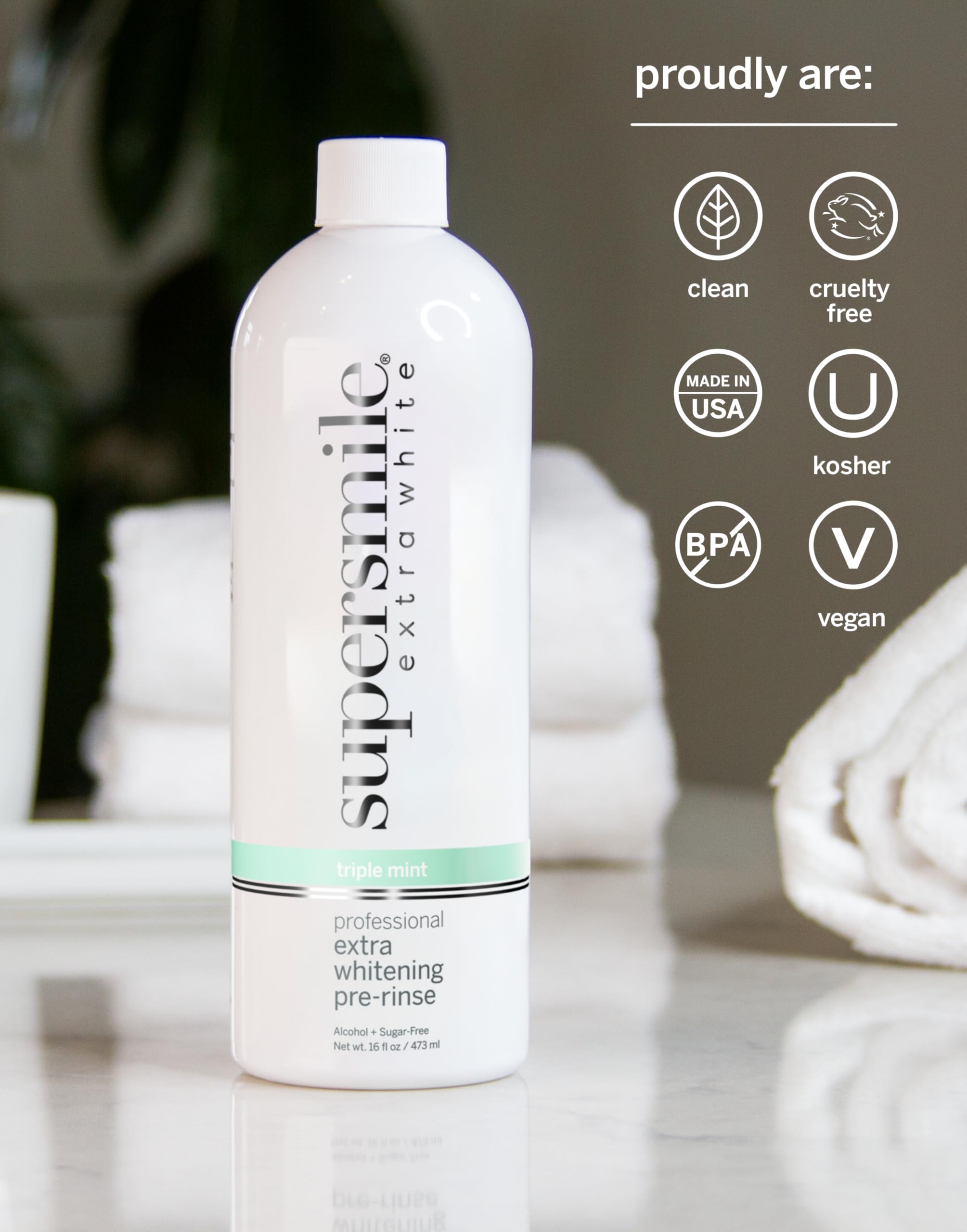 Label detail of Supersmile Extra Whitening Pre-Rinse