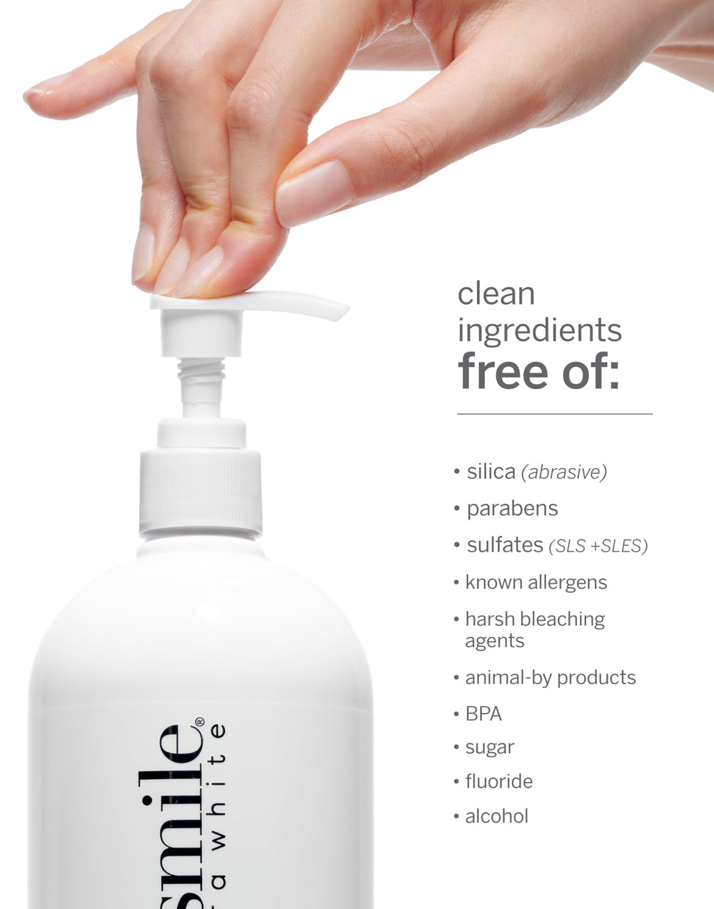 Close-up of Supersmile Jumbo Extra Whitening Pre-Rinse label - 32 oz