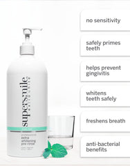 Branded Supersmile Pre-Rinse bottle on a clean surface