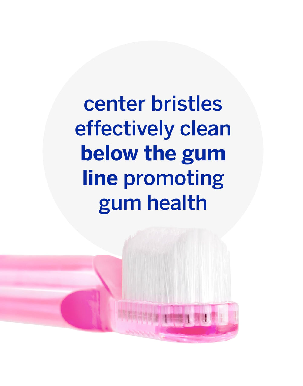 Toothbrush standing upright for hygienic drying with pink Supersmile