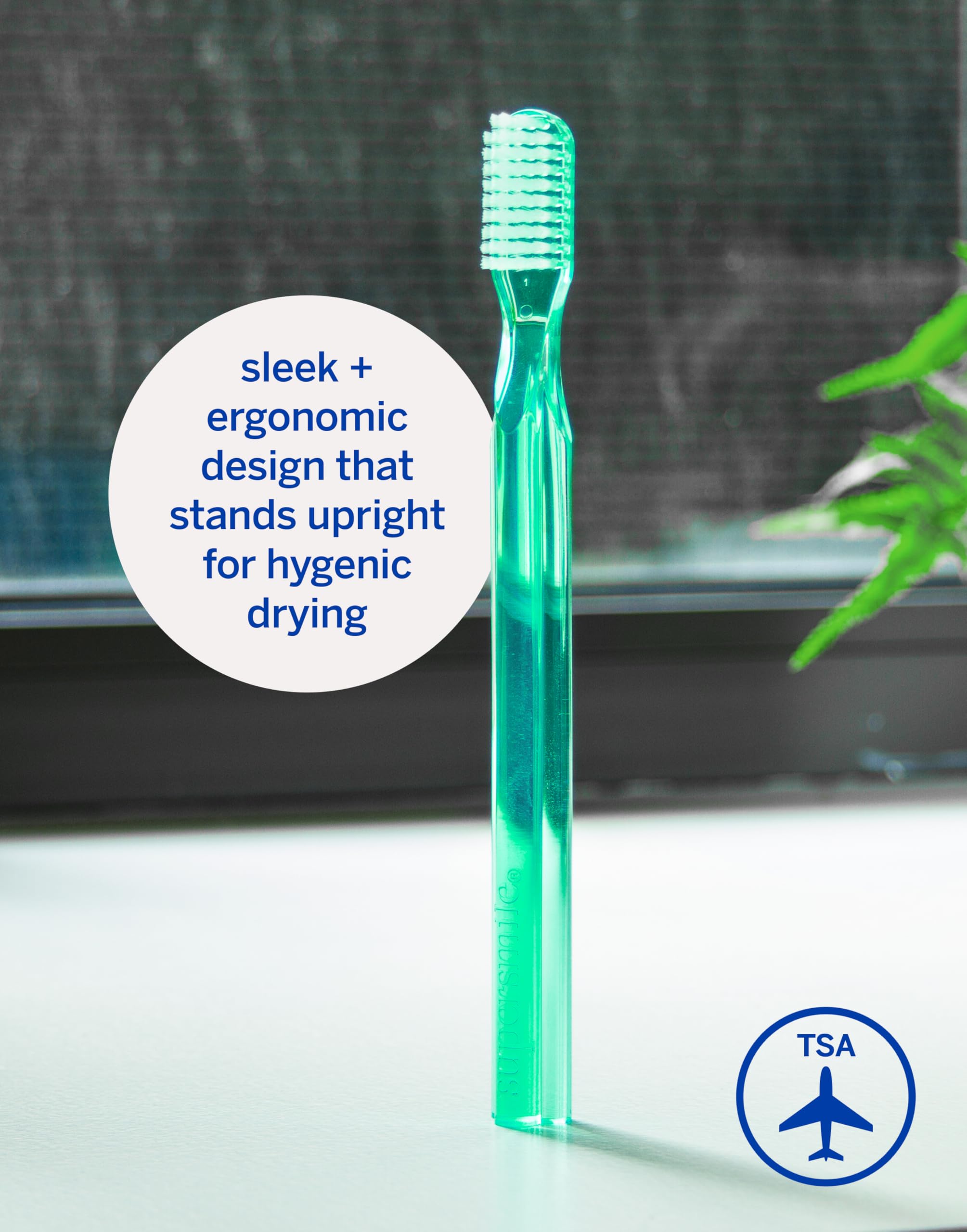 Close-up of soft bristles for enamel protection
