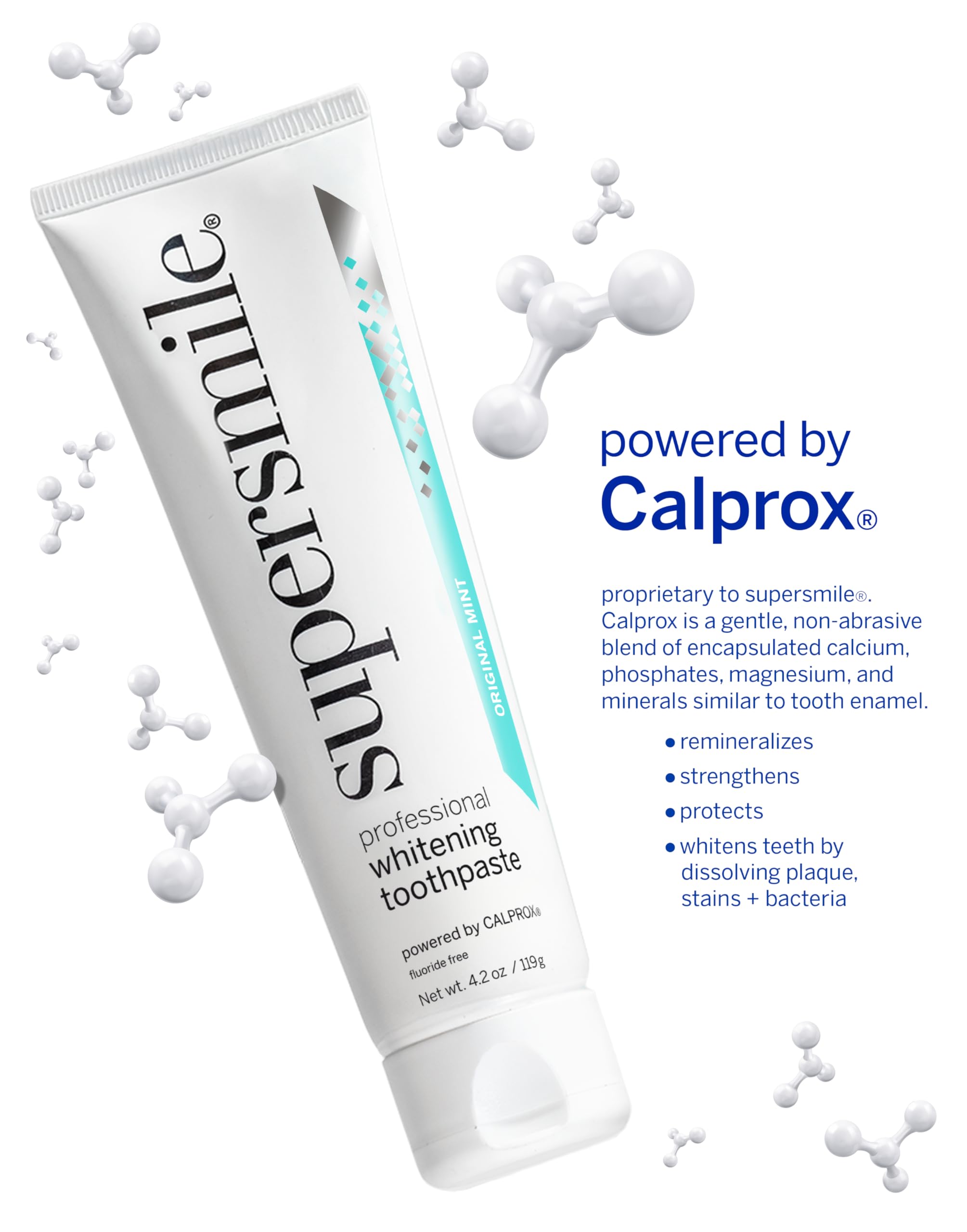 Tube of Supersmile Original Mint fluoride-free whitening toothpaste