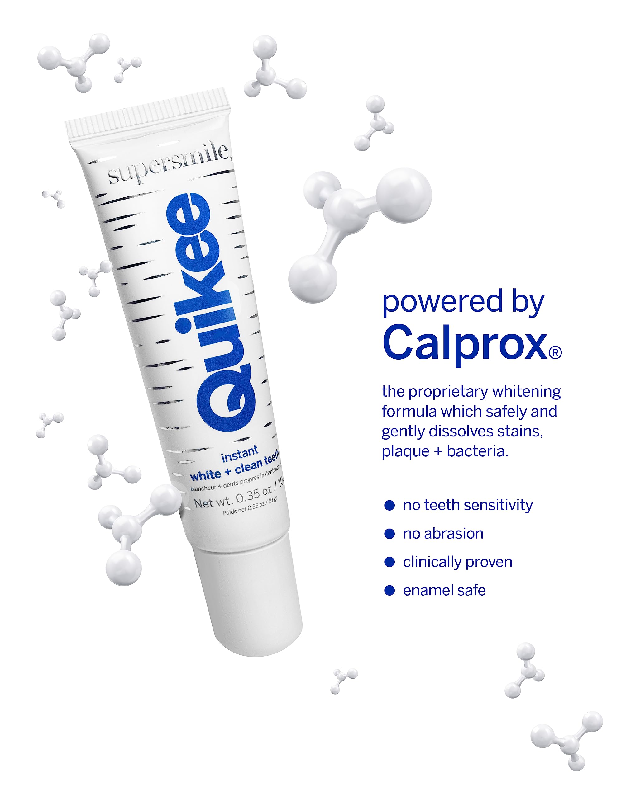 Quikee no-rinse whitening toothpaste tube