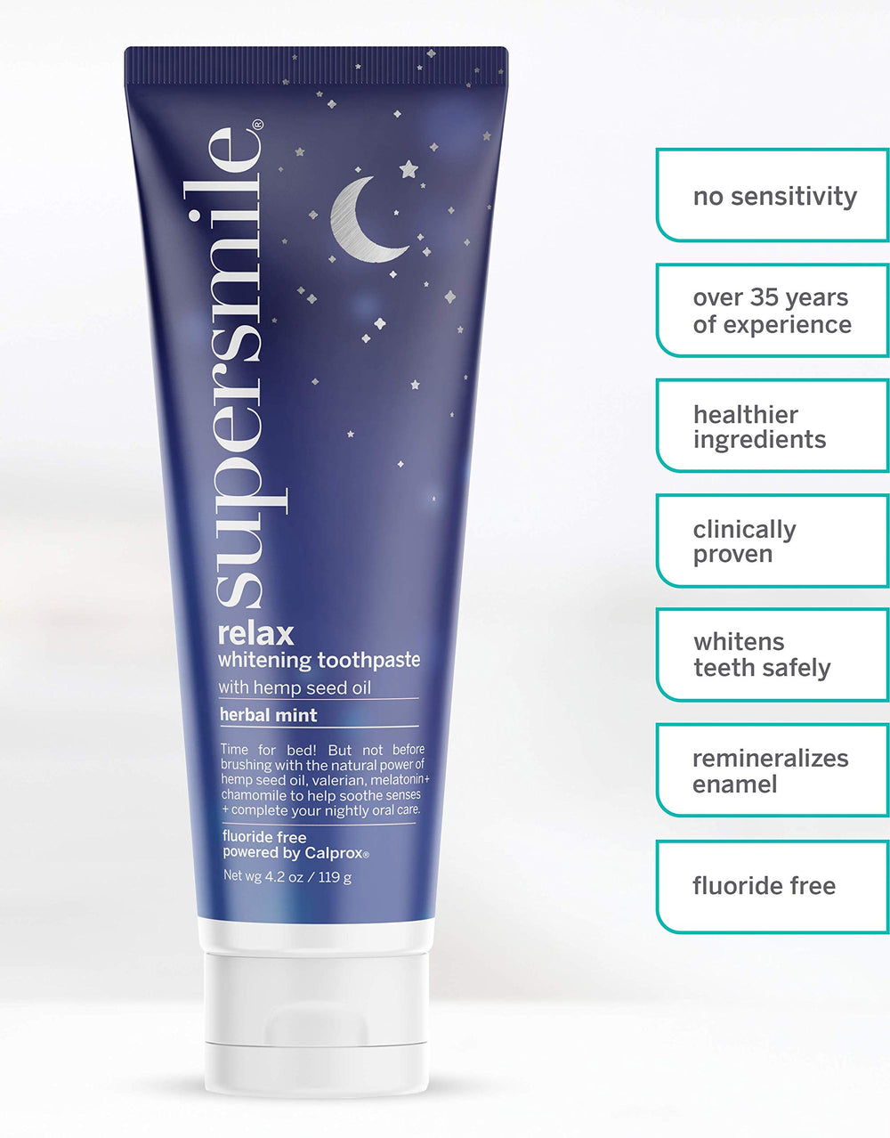 Calprox whitening action visualization for Supersmile Relax