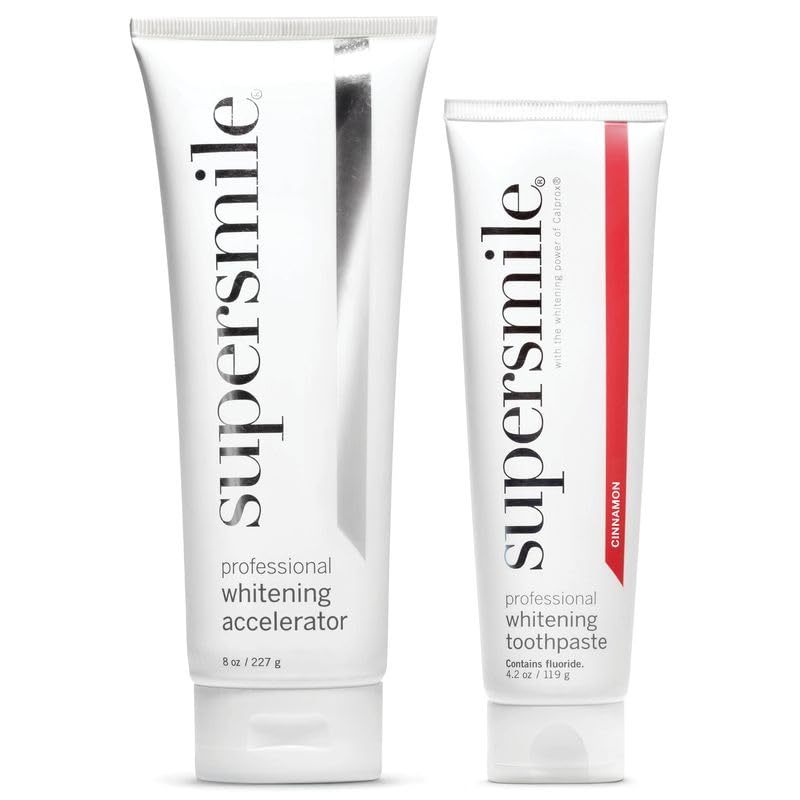 Supersmile Cinnamon Flavor Whitening Toothpaste and Accelerator Bundle – packaging and tubes
