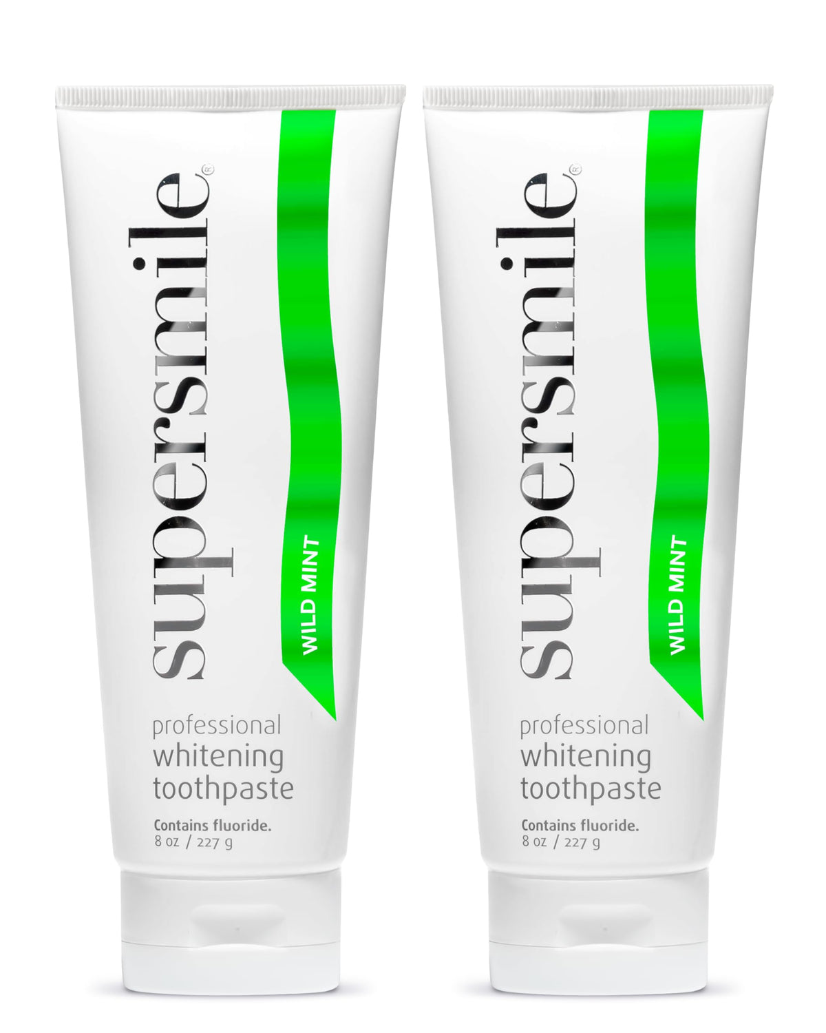 Supersmile Wild Mint Whitening Toothpaste with Fluoride – 8 oz, 2 pack – front view