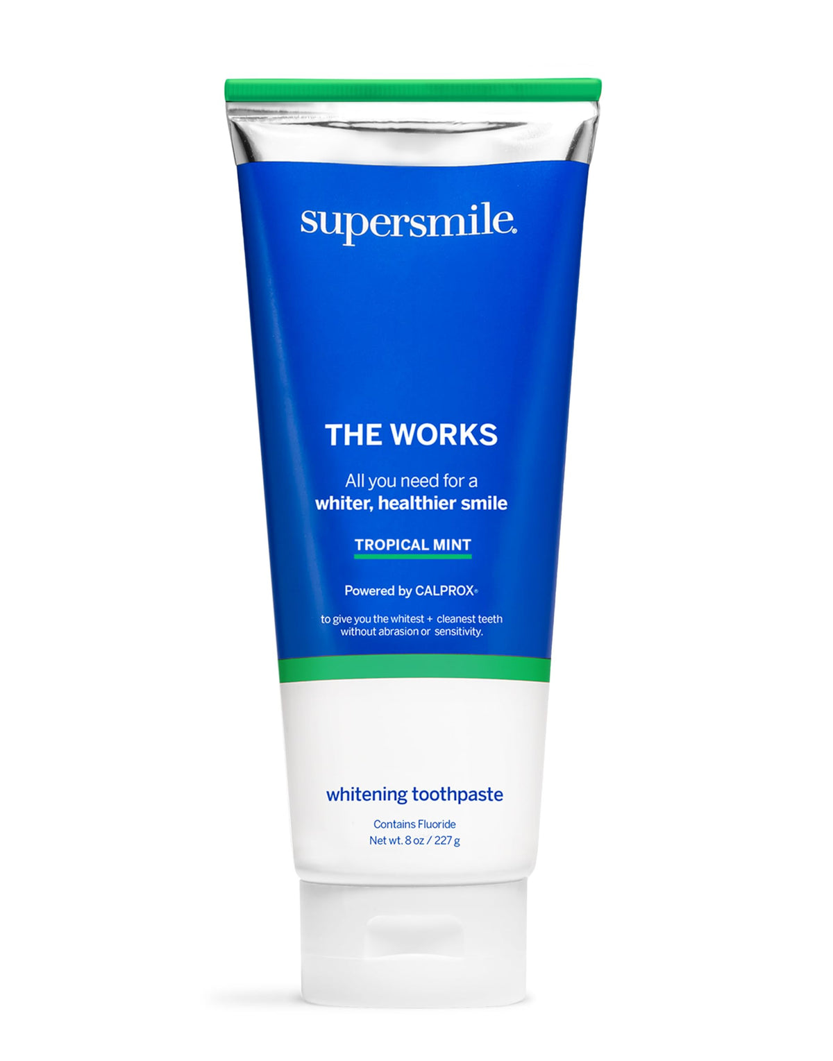 Supersmile The Works Tropical Mint Whitening Toothpaste and Accelerator Duo product on white background