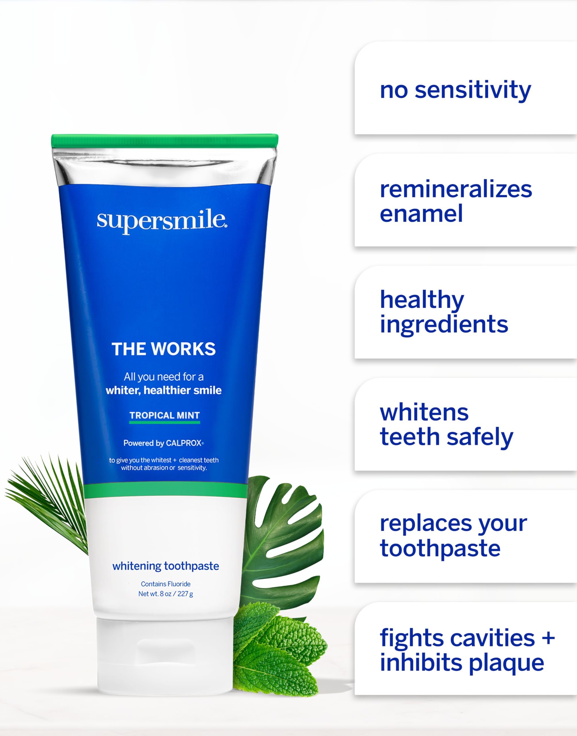Dental care products with mint flavor visuals