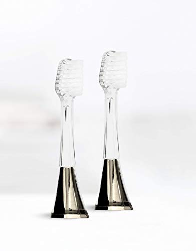 Back view of Supersmile charcoal replacement brush heads for Zina45 (2-pack)
