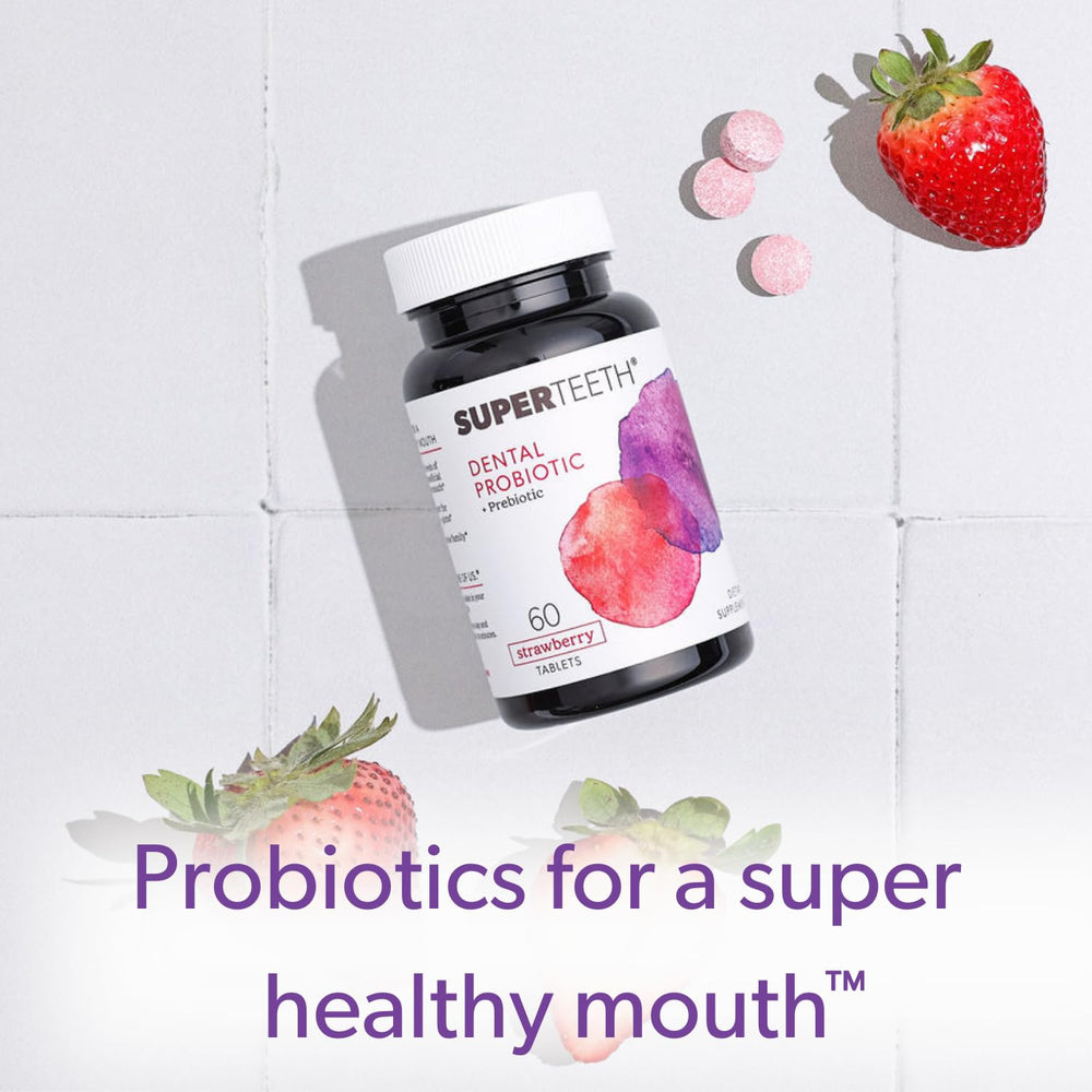 Kid enjoying a strawberry-flavored probiotic tablet