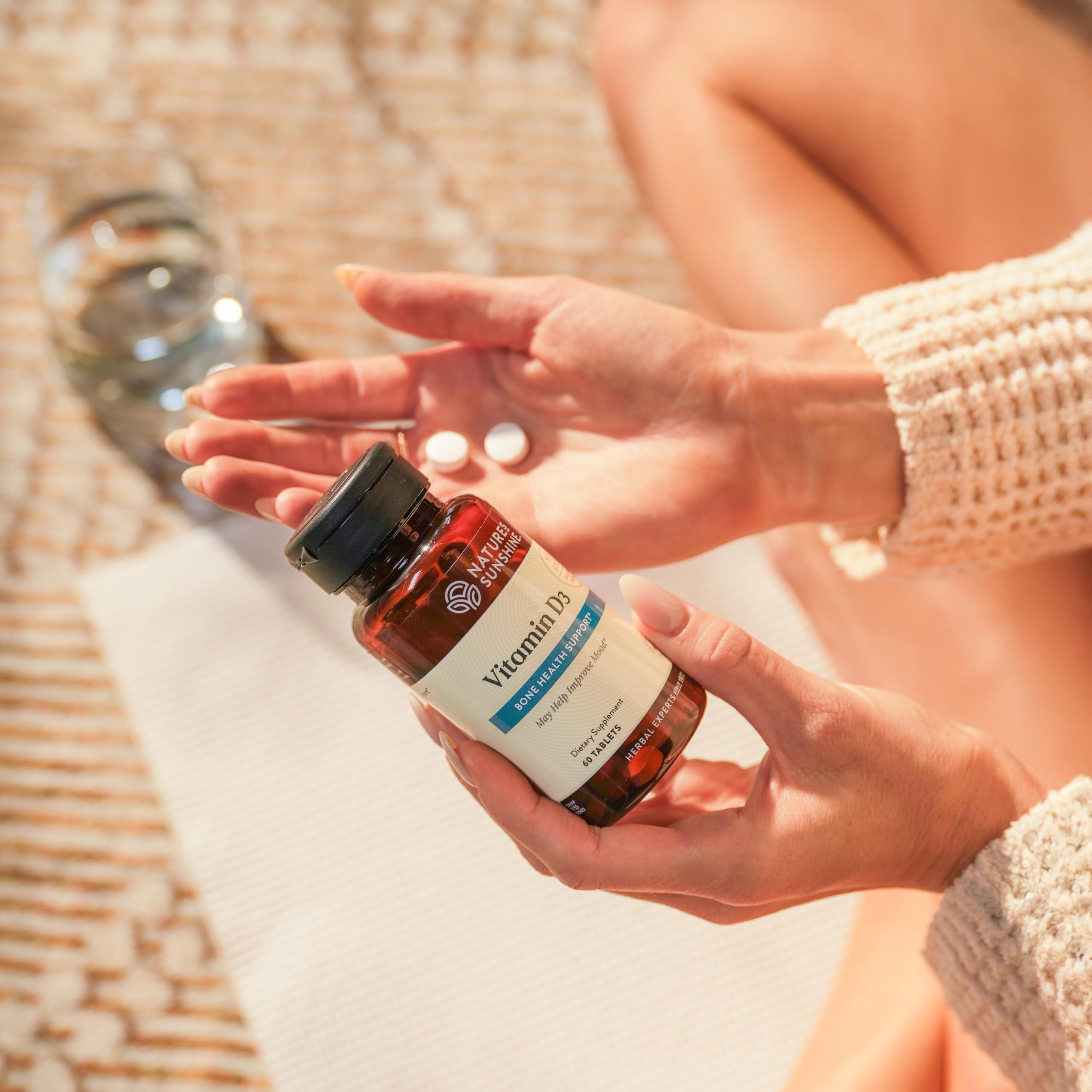 Supplement facts label for Vitamin D3 bottle