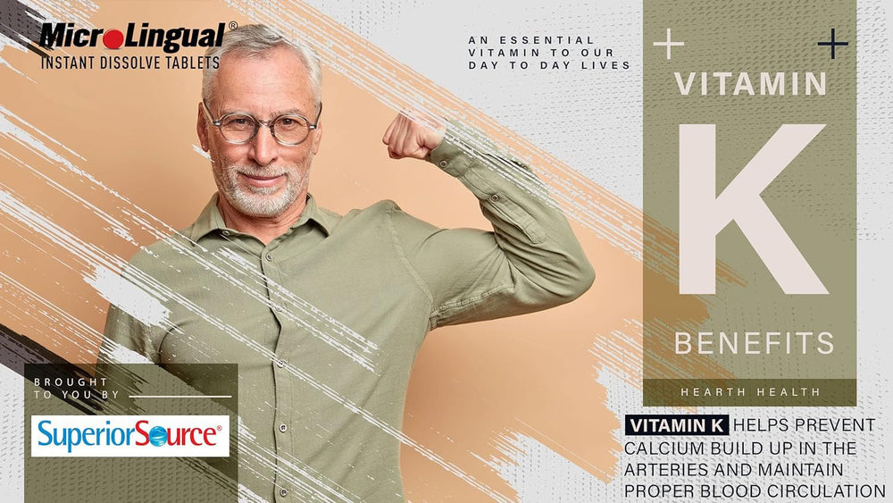 Supplement facts panel showing 100 mcg K2 MK-7 and 125 mcg D3