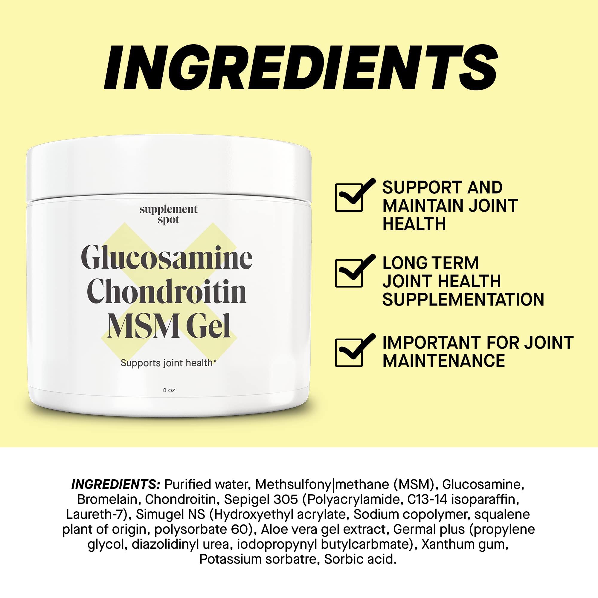 Suggested use of the Gel for joints
