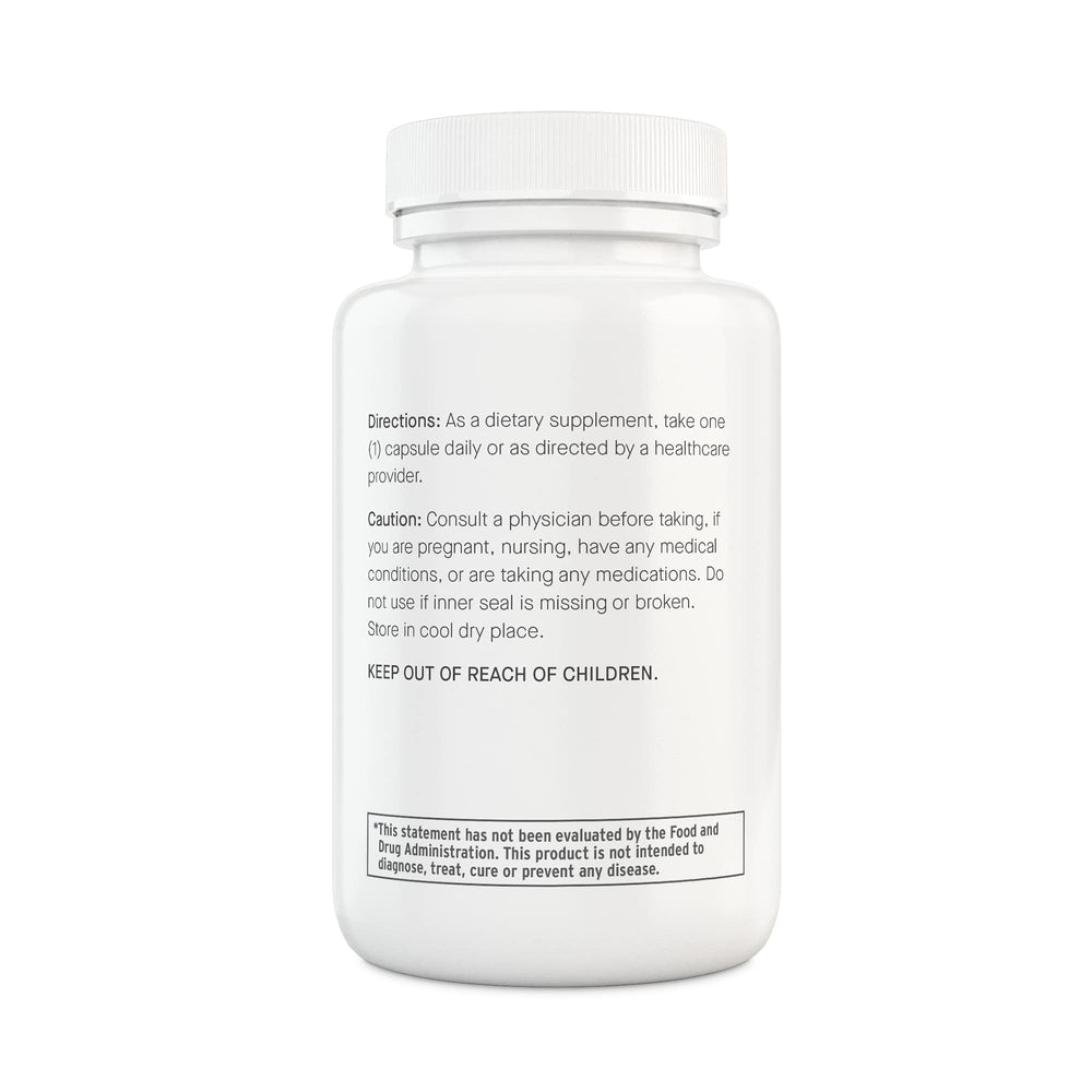 Label and supplement facts panel for 60 capsules