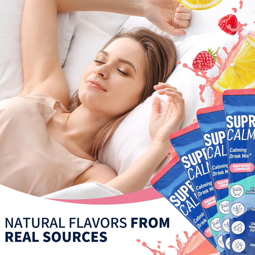 Non-GMO, sugar-free, gluten-free symbols on the SupraCalm label