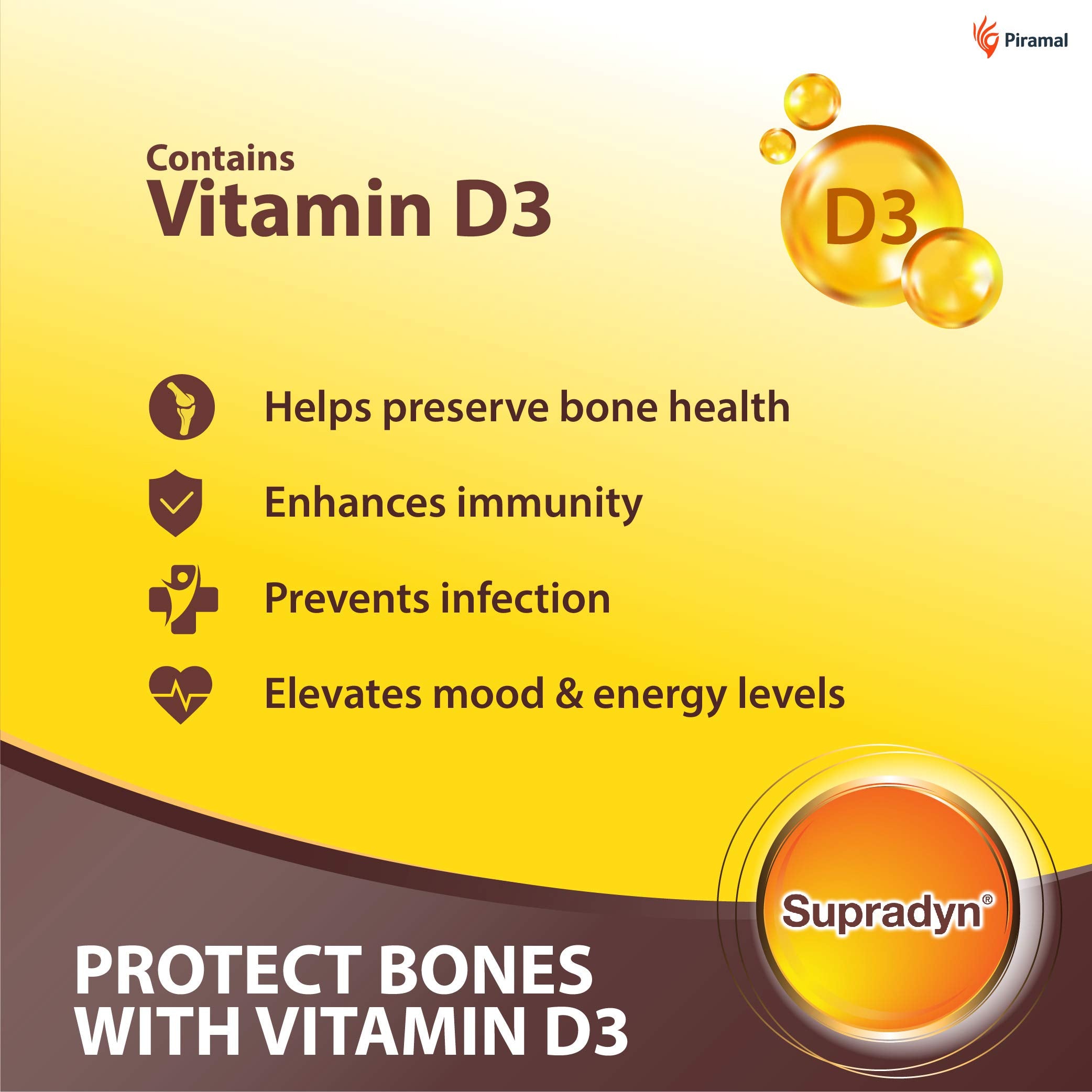Vitamin D3 for bone health and immunity